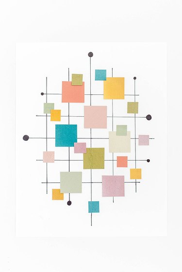 Mid-century art is making a comeback, and this DIY version couldn\'t be easier to make using paint chips.