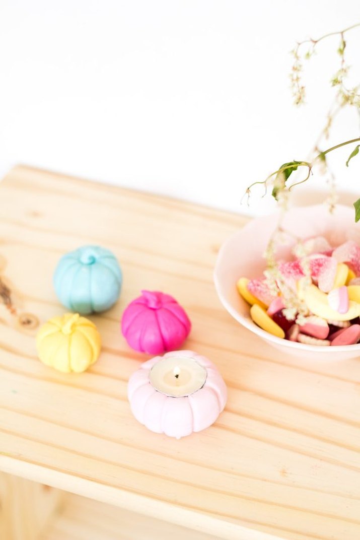 Clay pumpkins.