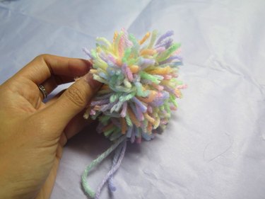 What the yarn looks like after cutting.