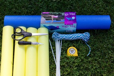 Supplies needed to make a floating lounge chair.